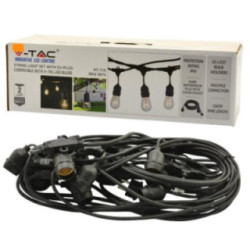 Girlanda ogrodowa czarna 15mb 15 oprawek E27 VT-713